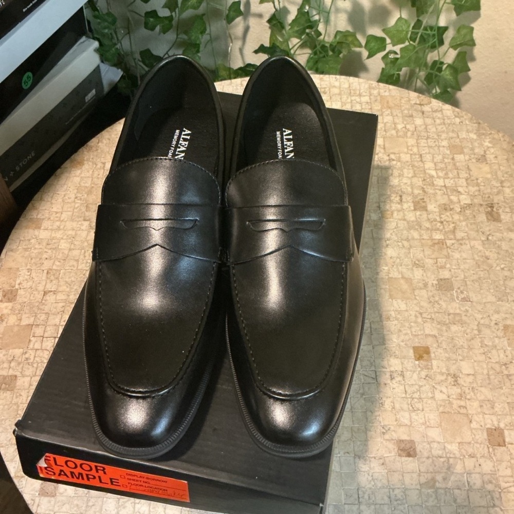 Alfani Black Leather Slip-On Loafers
